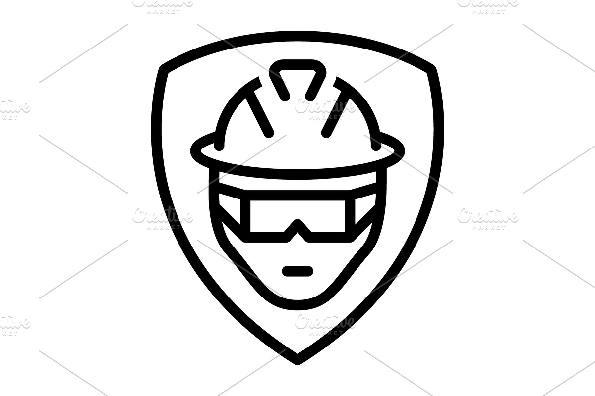 Safety defense black iconIcon for, an Outline Icon by Creative priyanka
