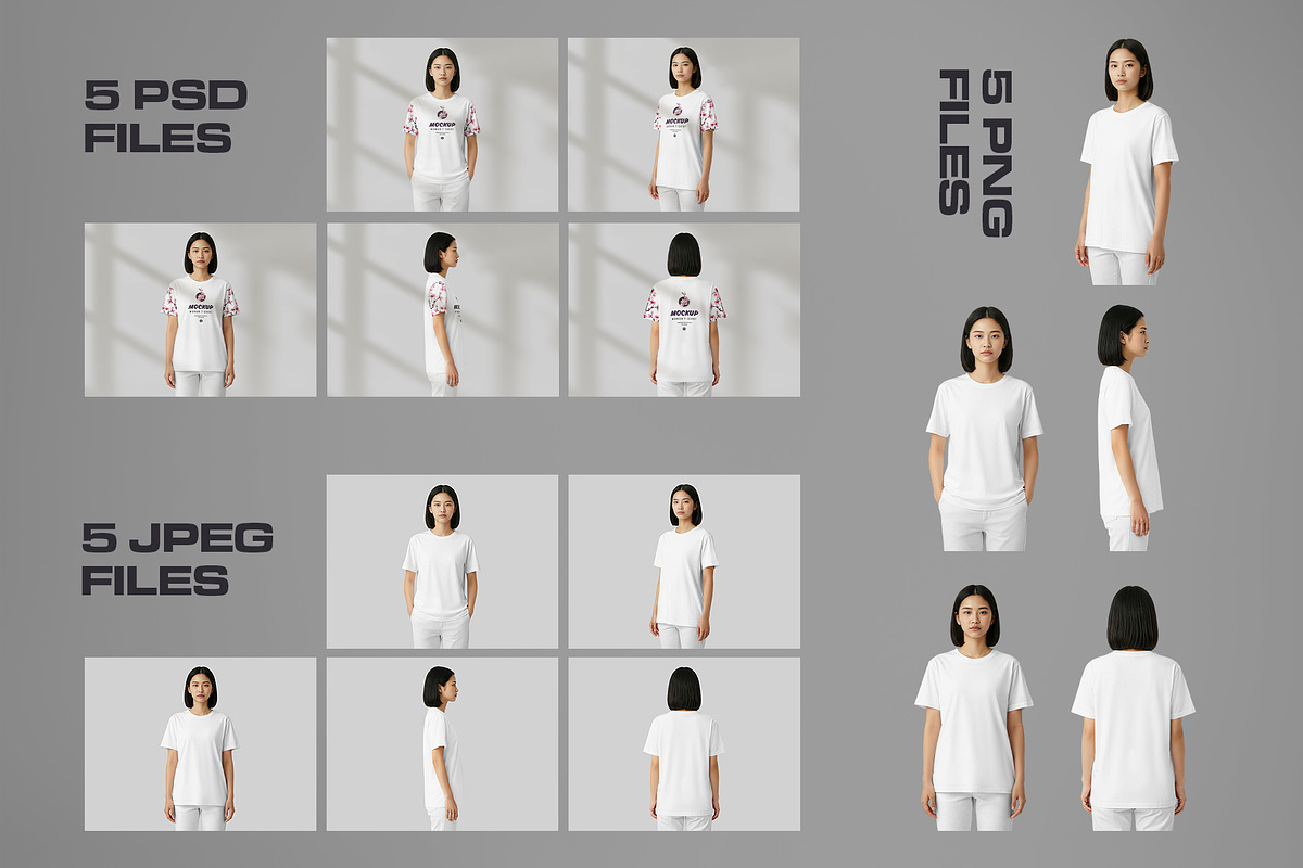 Mockup Woman T-Shirt – Asian Model, a Shirt Mockup by Grow Design Craft Studio (Photo 7 of 7)