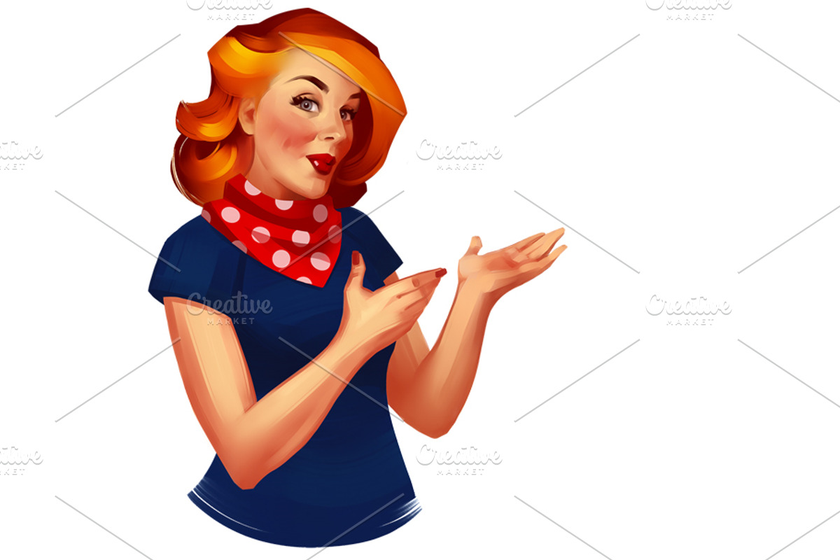 Pin-up woman, a Person Illustration by Ira Cvetnaya (Photo 2 of 3)