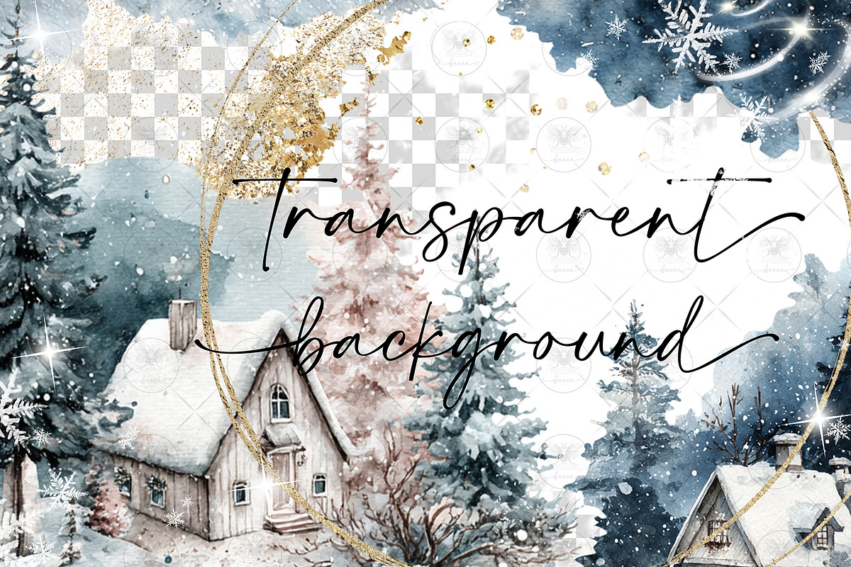 Winter Forest Christmas Clipart, an Illustration by BigCakeBee (Photo 2 of 4)
