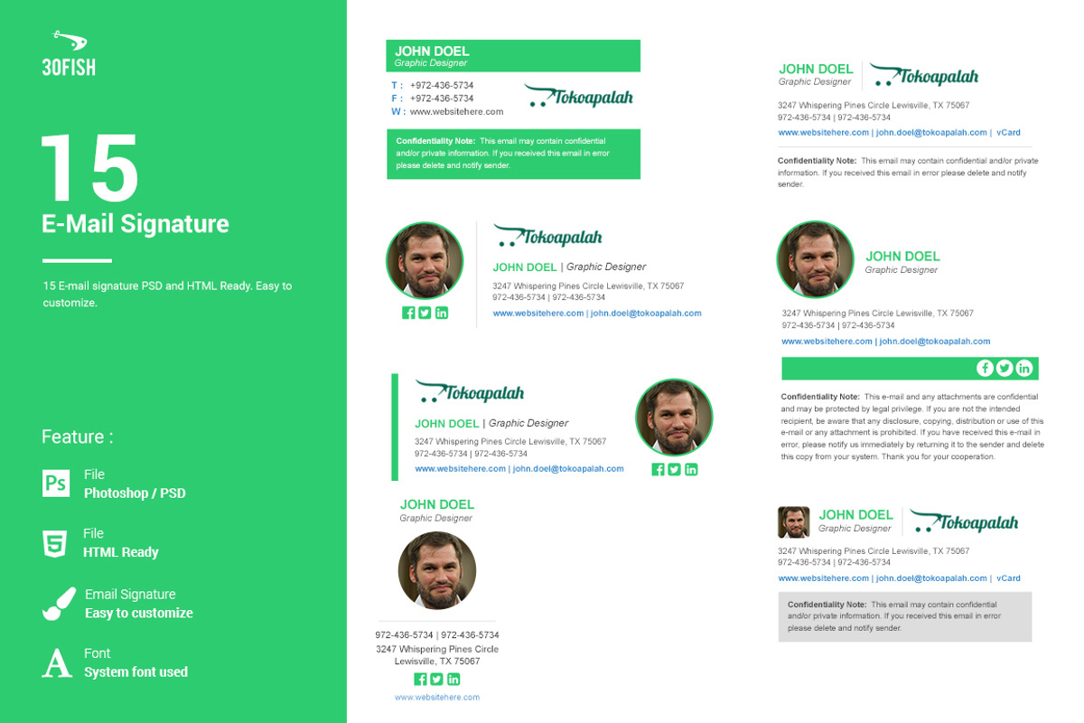 15 E-Mail Signature, a Templates & Theme by thirtyfish (Photo 3 of 3)