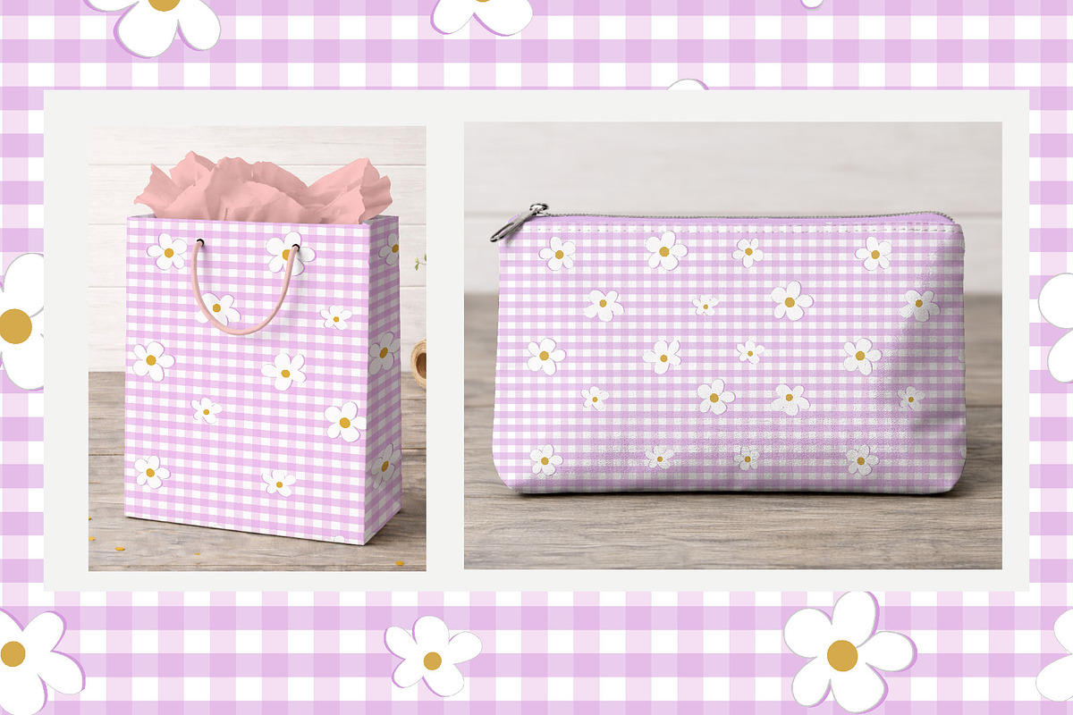 Gingham & Ditsy Floral Patterns, a Pattern Graphic by gulsengunel (Photo 9 of 23)