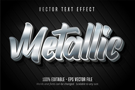 Metallic text effect, editable style, a Brushes & More by designvectx