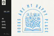 Floral Book Lover, T-shirt Design, a Graphic by shaondesigns (Thumbnail 1 of 4)