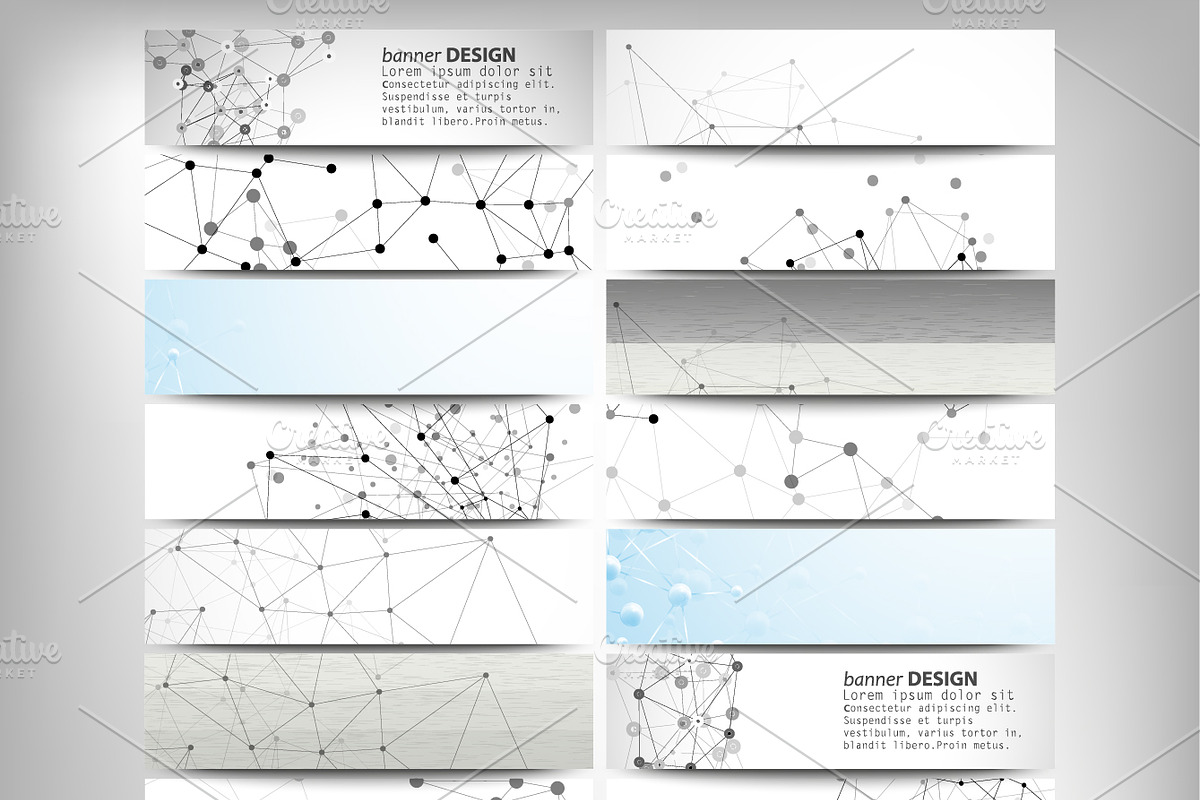 Headers set, science backgrounds, a Technology Illustration by VectorShop
