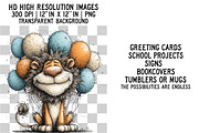 Birthday Animals Clipart, an Illustration by Craft Nest (Thumbnail 2 of 6)
