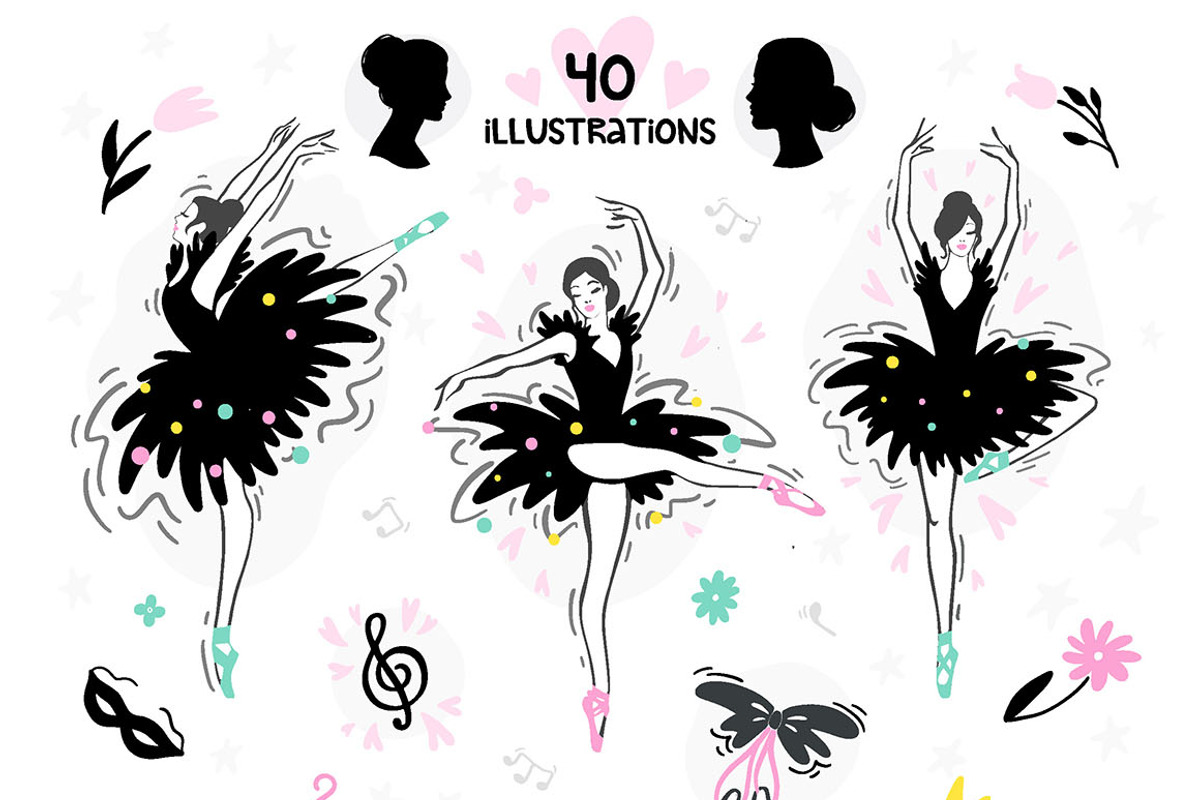 Ballet Lettering & Clipart, a Decorative Illustration by PicByKate (Photo 4 of 9)