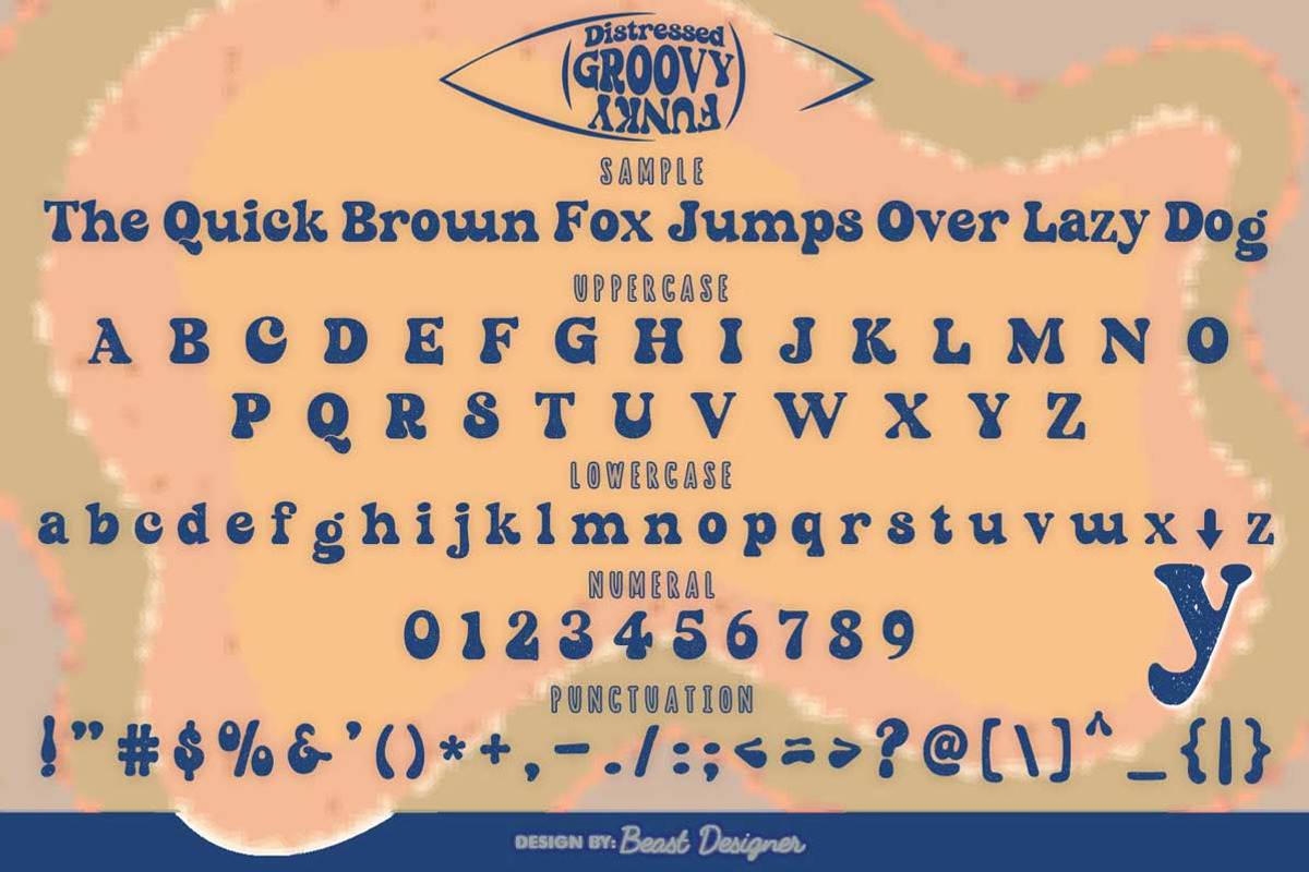 Distressed Groovy Funky, a Font by Beast Designer (Photo 2 of 2)
