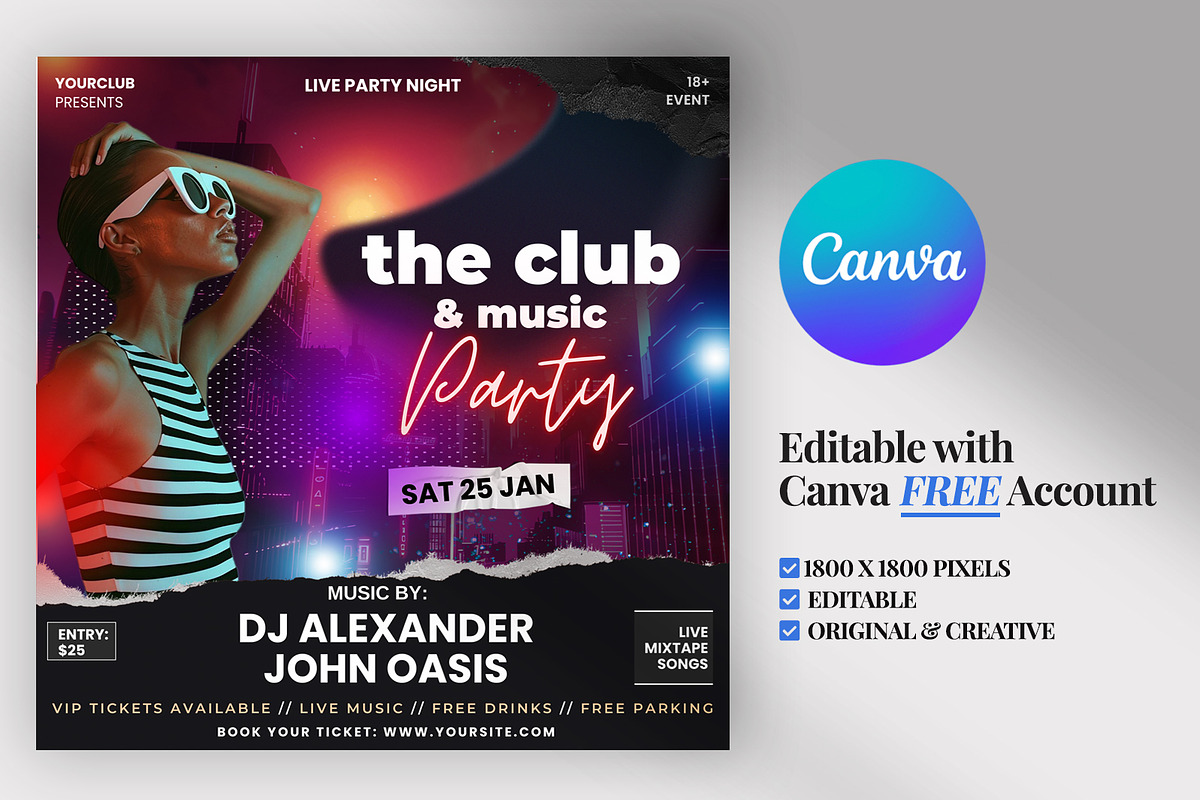 5 Modern Canva Event Instagram Flyer, a Social Media Template by PixelsDesign (Photo 4 of 7)