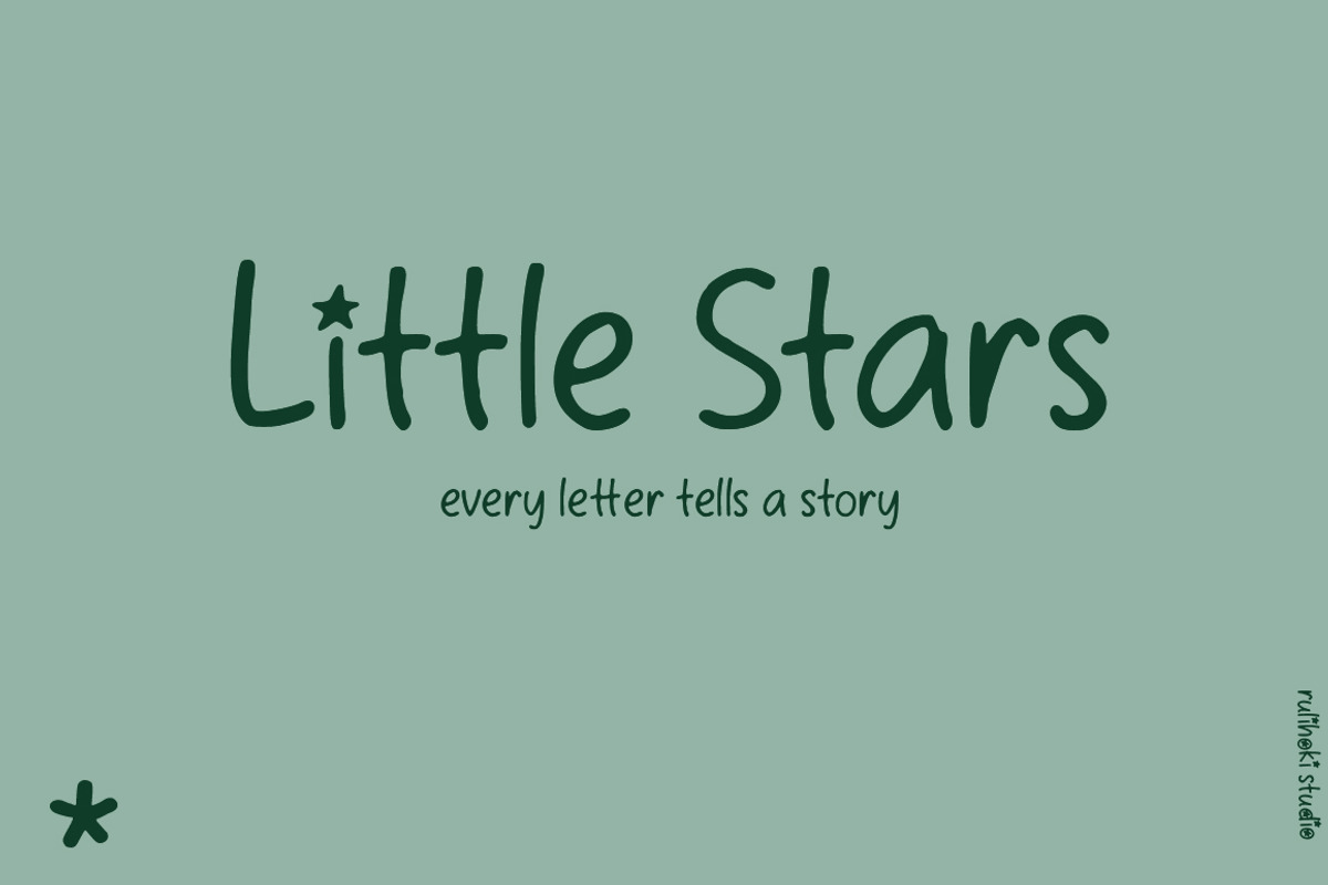 Little Stars, a Handwritten Font by rulihoki studio (Photo 1 of 5)