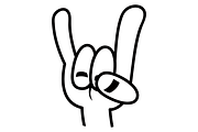 Black Line Heavy Metal Devil Horns, an Illustration by Schwegel Illustration (Thumbnail 1 of 2)