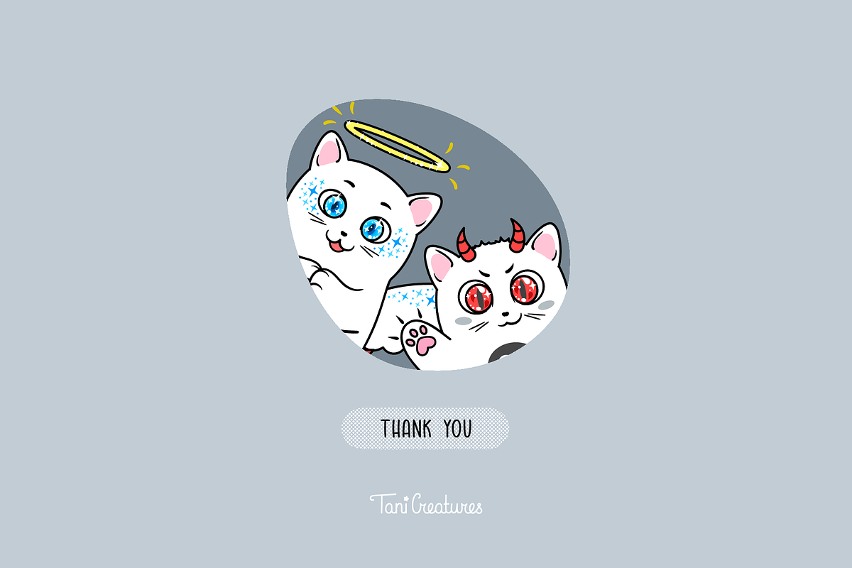 Kawaii cats | Clipart & patterns, an Illustration by TaniCreatures (Photo 11 of 11)