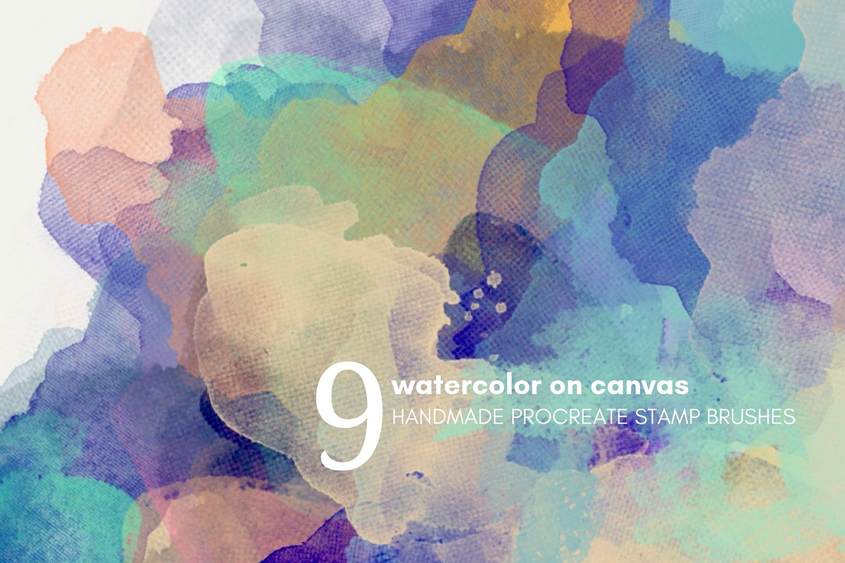 Watercolor on Canvas ProCreate Brush, a Brush Add-On by dxxb studio (Photo 1 of 3)
