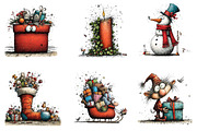 Whimsical Christmas Clipart, an Illustration by designcity5 (Thumbnail 3 of 5)