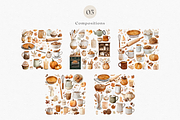 Watercolor Autumn Baking Clipart, a Decorative Illustration by ThaismotaCreativeCo (Thumbnail 5 of 12)