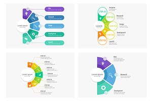 Semicircle pie chart infographic, a Finance Illustration by winwin.art