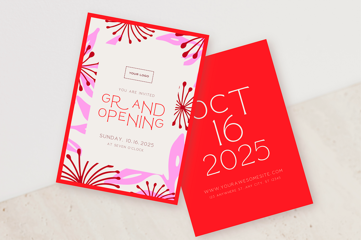 Floral Invitation Canva Template, an Invitation Template by LePosey Studio (Photo 1 of 6)