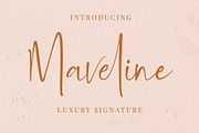Maveline - Luxury Signature, a Script Font by sancreastd. (Thumbnail 1 of 8)