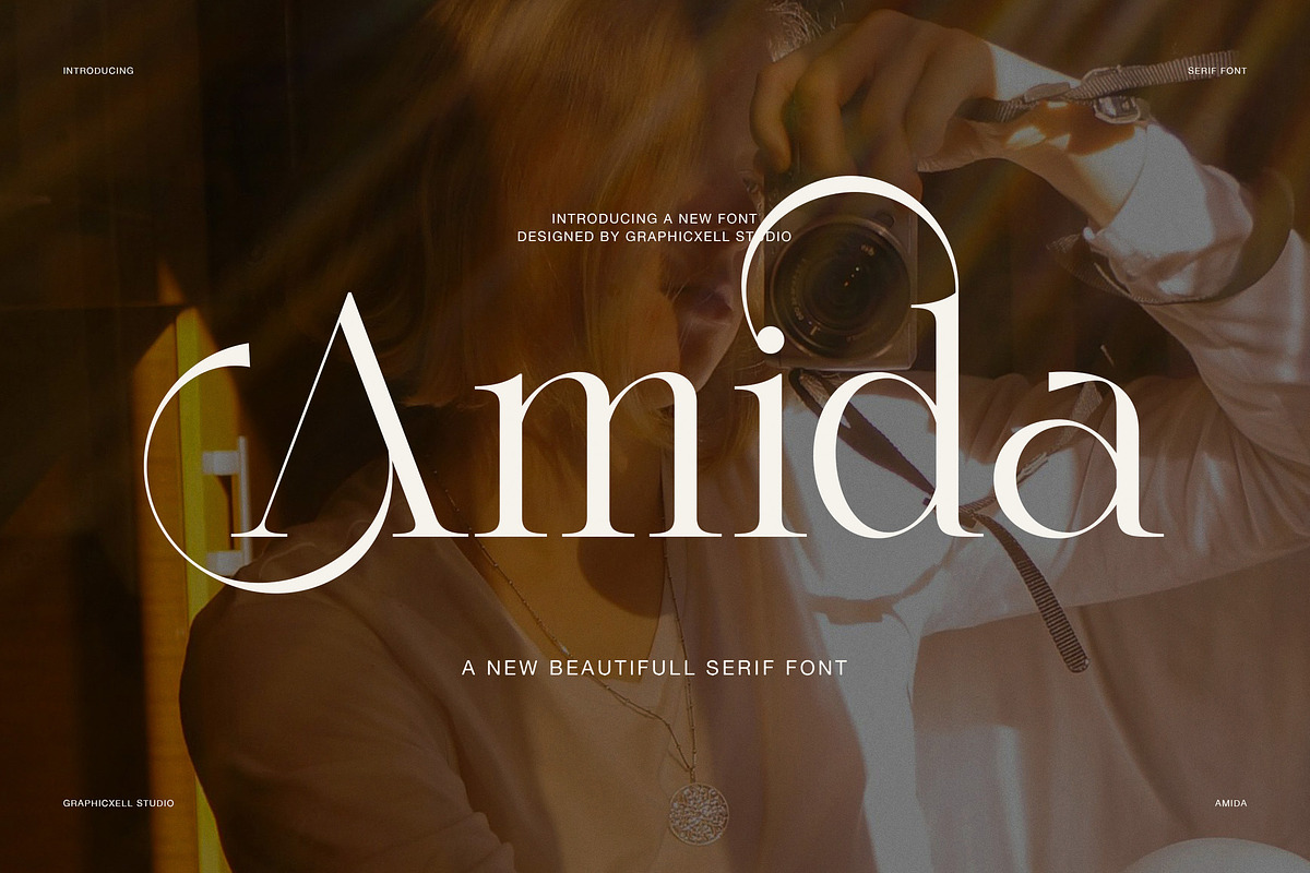 Amida Elegant Display Serif Font, a Serif Font by Graphicxell (Photo 1 of 8)
