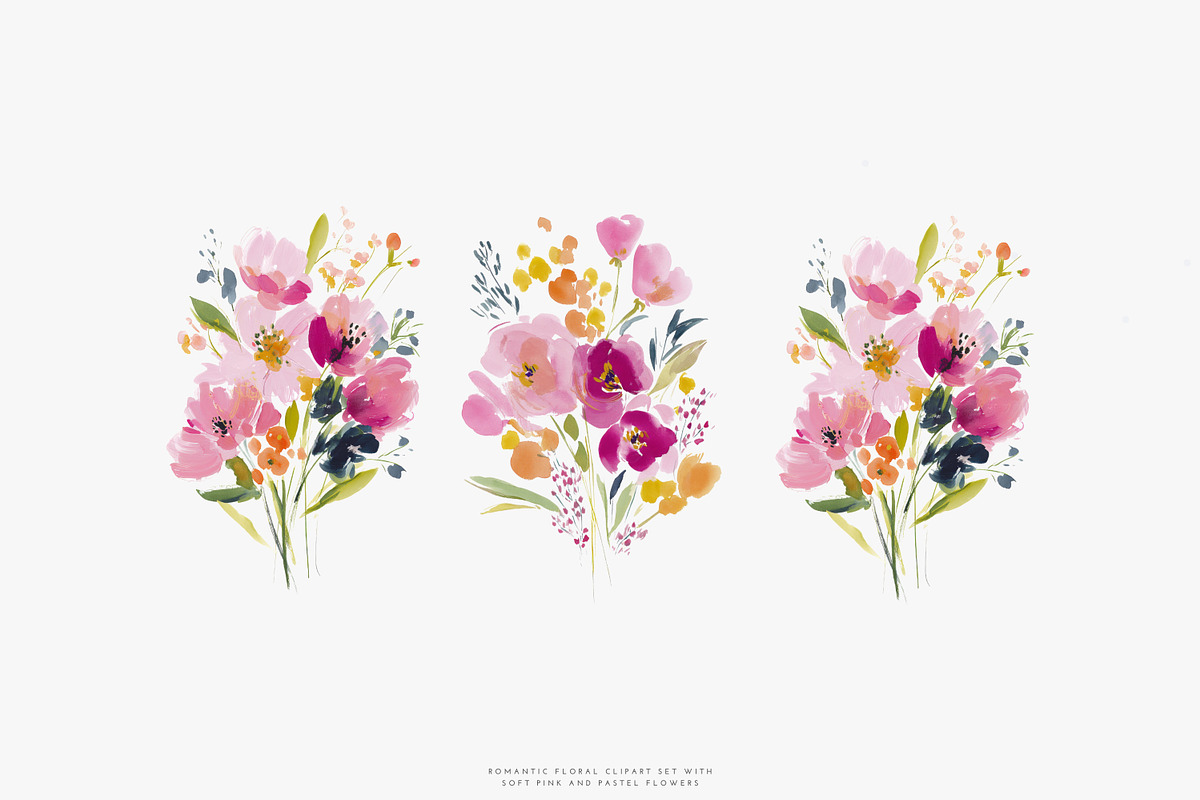 summer garden watercolor florals, a Decorative Illustration by Patishop Art (Photo 5 of 10)