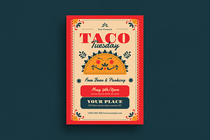 Simple Modern Taco Tuesday Flyer, a Flyer Template by VectorVactory
