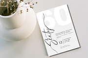 60th Birthday Party Invitation Card, an Invitation Template by TheSimplySereneShop (Thumbnail 1 of 11)