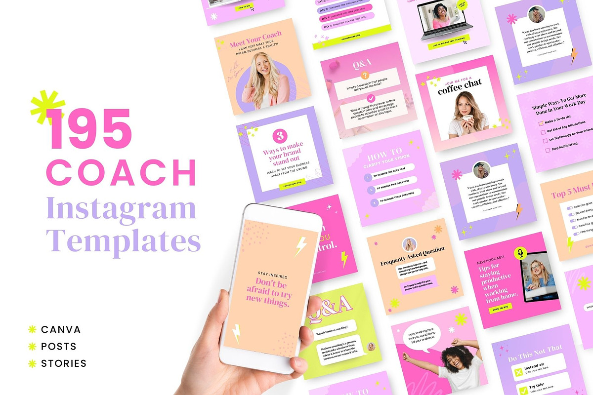 Coach Instagram Templates | Bright, a Social Media Template by Ciera Design Templates (Photo 1 of 10)