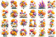 Whimsical Spring Garden Flower Clipa, an Illustration by Black Bird Studio (Thumbnail 2 of 5)