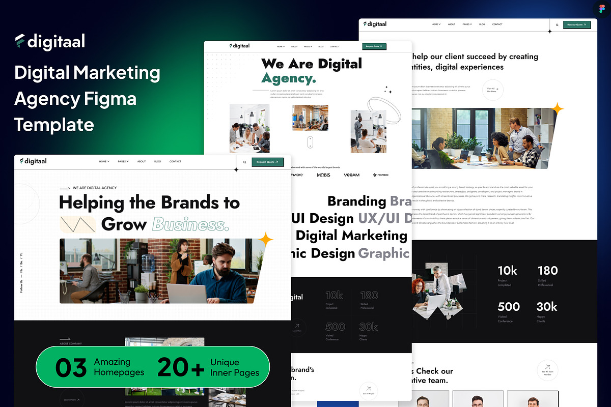 Digital Marketing Agency Figma UI, an UI Kit Template by ArtGalaxy (Photo 1 of 4)