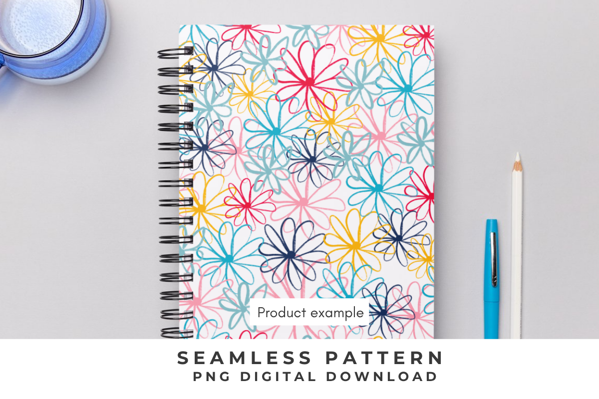 Colorful Floral Seamless Pattern PNG, an Illustration by Anca Digital Vibe (Photo 2 of 3)