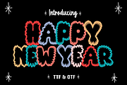 Happy New Year - Cartoon Font Types, a Font by KiddoGlyphs Studio (Thumbnail 1 of 3)