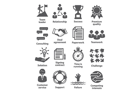 Business Management Icons. Pack 10