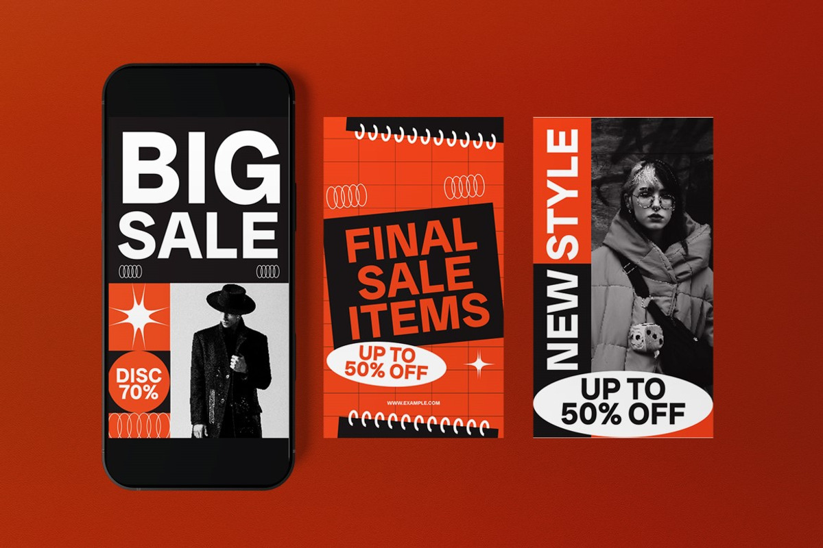 Orange Fashion Sale Instagram Pack, a Social Media Template by graphicook (Photo 6 of 6)
