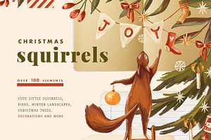 Christmas Squirrels & Winter Scenes