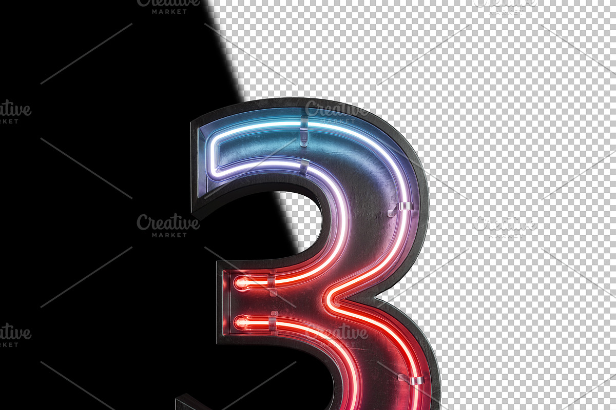 Neon light Alphabet letters, a Decorative Illustration by S_design (Photo 8 of 8)