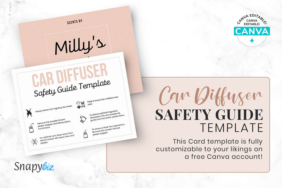 Editable Car Diffuser Guide Template, a Print Template by Snapybiz