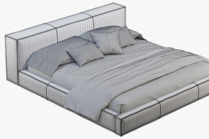 Queen Loft Leather Bed 3d Model