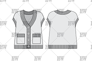 Oversized Sweater Vest Fashion Flat, a Shirt Mockup by haydenwentworth (Thumbnail 1 of 3)