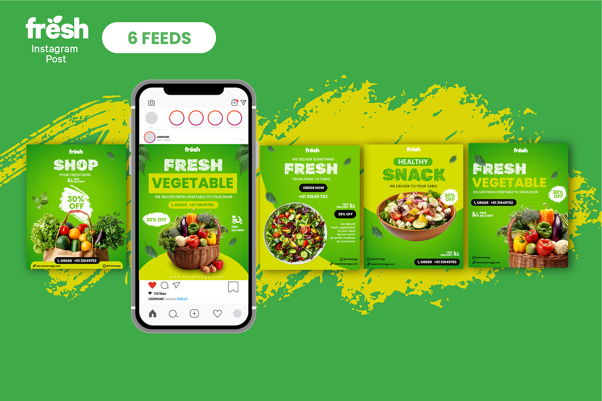 Fresh Instagram post template, a Social Media Template by Dqa (Photo 1 of 2)