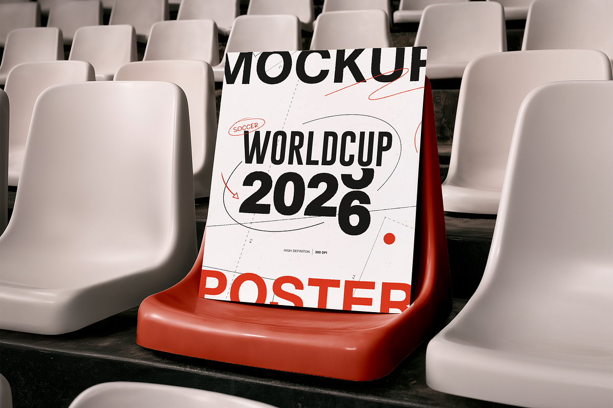 Stadium Seat and Blank Poster Mockup, an Advertising Mockup by The Rose Project (Photo 2 of 3)