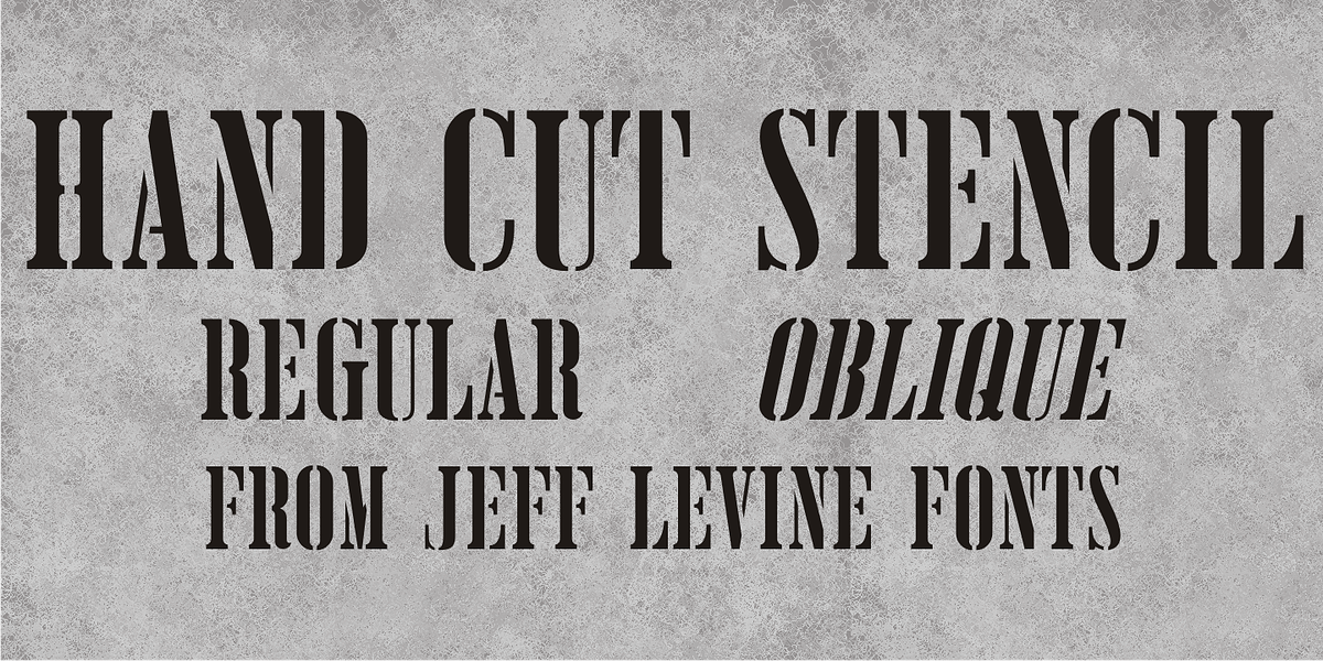 Hand Cut Stencil JNL, a Font by Jeff Levine Fonts