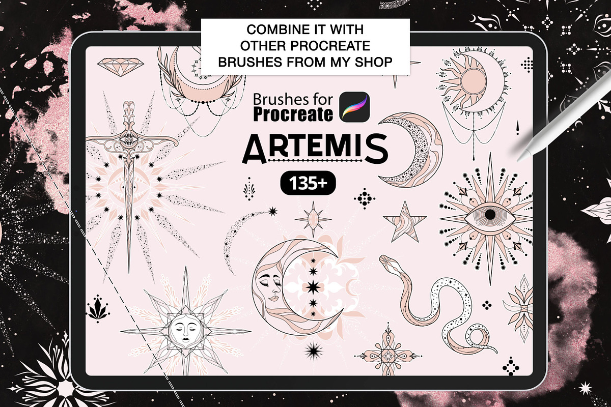 Procreate Tiny Tattoo Flowers, a Brush Add-On by DiBrush Studio (Photo 7 of 7)