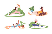Yoga with pets set, a Sport Illustration by Good Studio (Thumbnail 3 of 5)