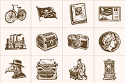 Vintage History Art Illustration Set, an Education Illustration by Prosymbols (Thumbnail 6 of 8)