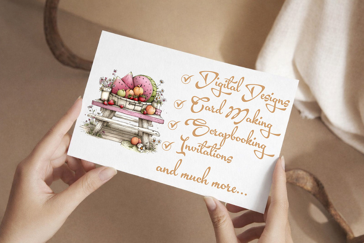 Summer Fruit Basket Clipart, an Illustration by Libby Wishes (Photo 2 of 7)