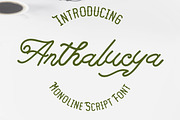 Anthalucya Monoline Script font, a Script Font by Anomali Creatype (Thumbnail 1 of 13)