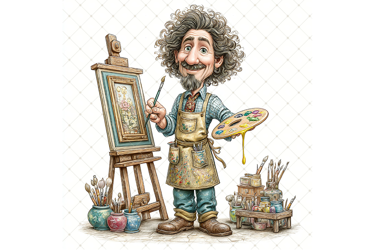 Male Artist Clipart JPG, a Person Illustration by Memories By Lea (Photo 18 of 20)