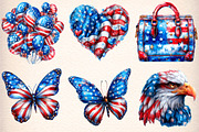 Watercolor 4th Of July Clipart, an Illustration by Digital Artistic99 (Thumbnail 4 of 9)