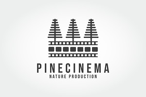 pine cinema vector logo design, a Branding & Logo Template by PrastHF
