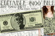Editable Hi-Res $100 Bill Mockup, a Mockup by the little wonder shop (Thumbnail 1 of 4)